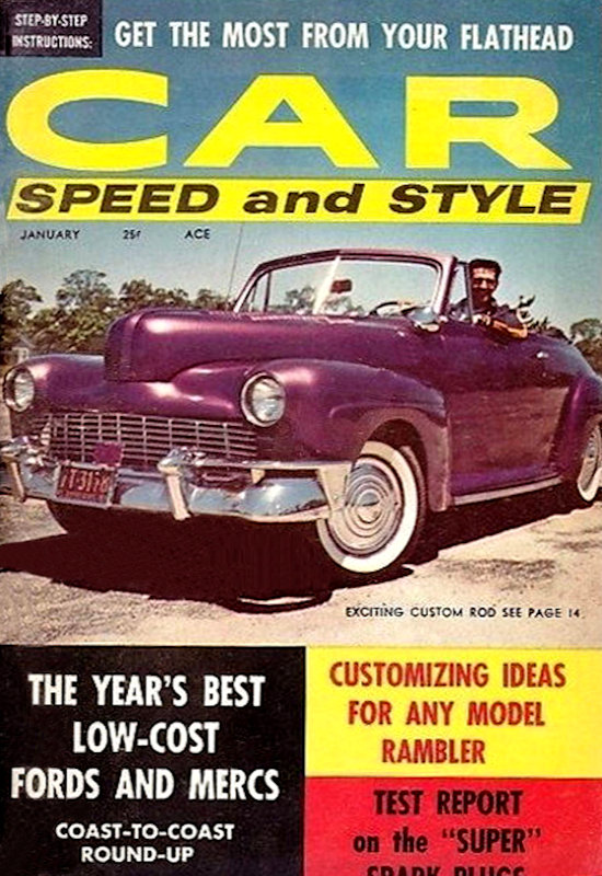 Car Speed and Style Jan January 1958 