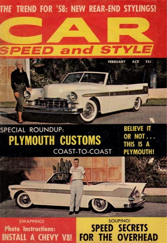 Car Speed and Style Feb February 1958 