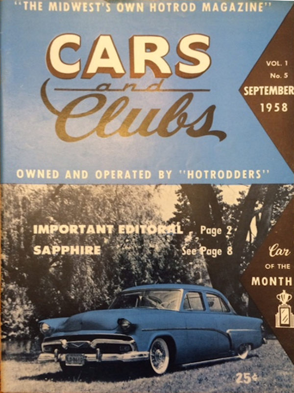 Cars and Clubs Sept September 1958