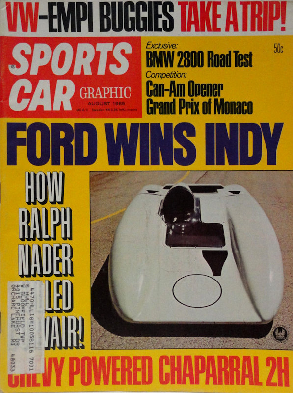 Sports Car Graphic Aug August 1969 